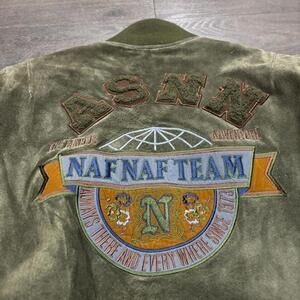 Vintage Asnn Naf Naf Team Suede Jacket 90s XL